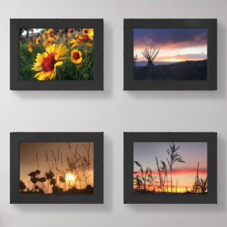 Tendoy Idaho TP wild flowers grass sunset Wall Art Sets
