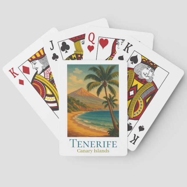 Tenerife Canary Islands Mount Teide Spanish Island Poker Cards (Back)