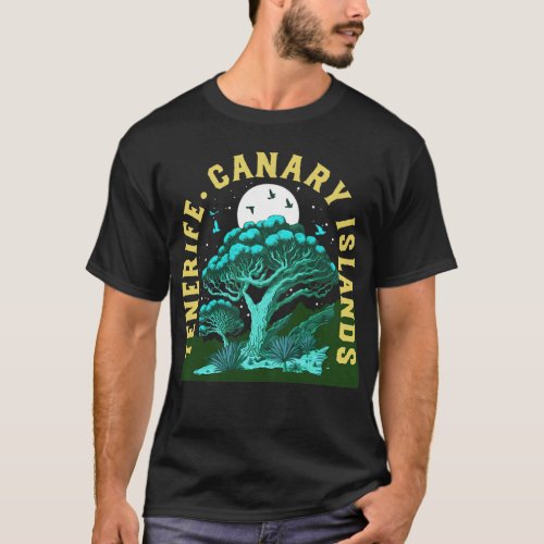 Tenerife Canary Islands Vintage Dragon Tree Souven T_Shirt