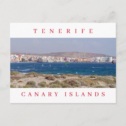 Tenerife El Mdano kite surfers postcard