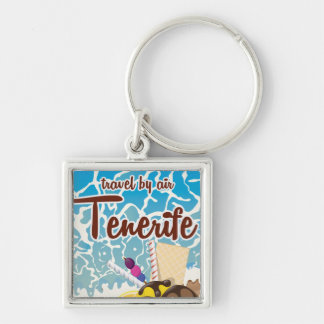 Tenerife ice cream cartoon travel poster. keychain