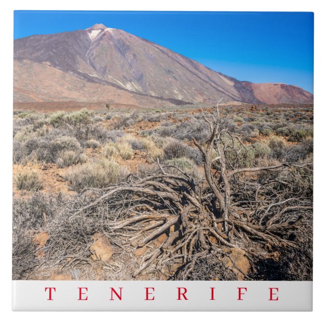 Tenerife Mount Teide view ceramic tile (Front)