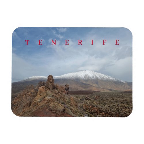Tenerife Mount Teide with snow view fridge magnet