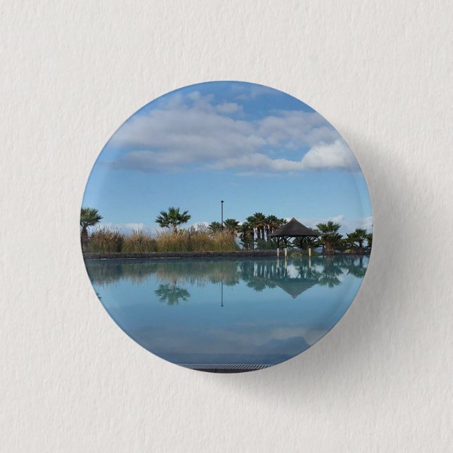 Tenerife Poolside View Button Badge (Front)