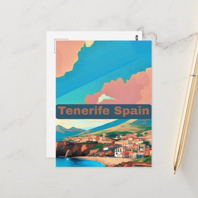 Tenerife Spain Travel Postcard Art Spain Travel Po (Front/Back In Situ)