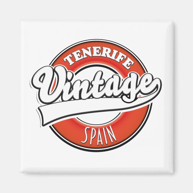 tenerife spain vintage style logo magnet (Front)