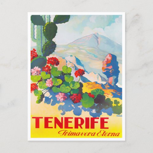 Tenerife Spain vintage travel postcard