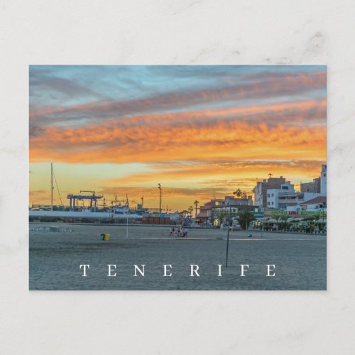 Tenerife sunset view postcard