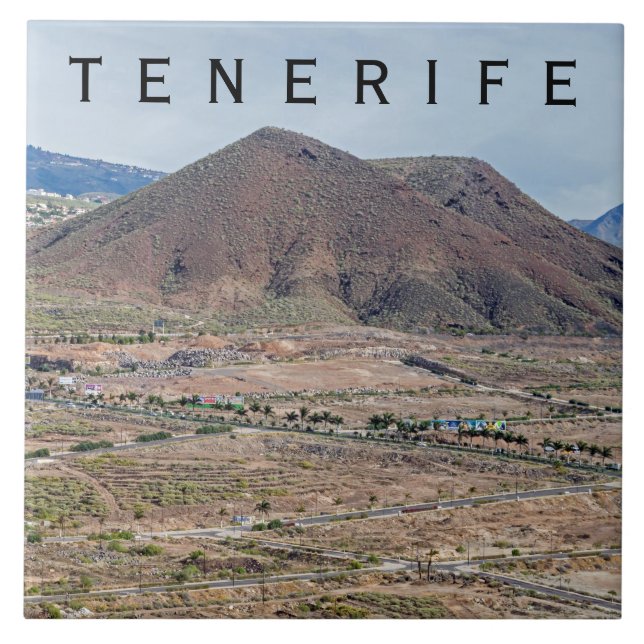 Tenerife volcanic landscape ceramic tile (Front)