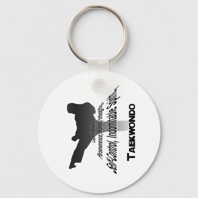 Tenets of Tae Kwon Do Keychain (Front)