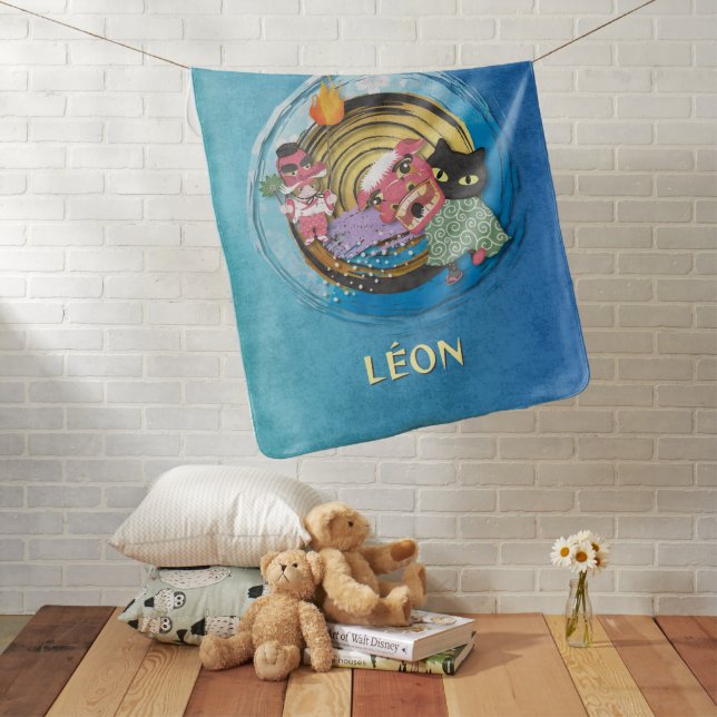 Tengu & Lion Dance Cats Baby Blanket (In Situ)