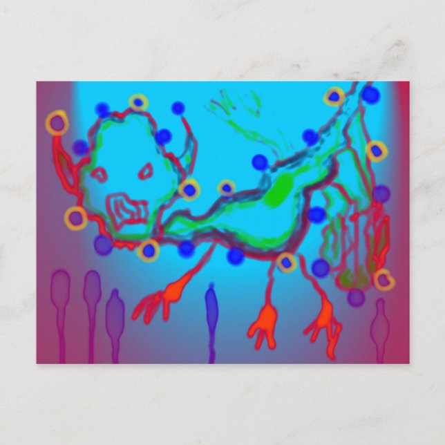 Tengu spirit watching postcard (Front)