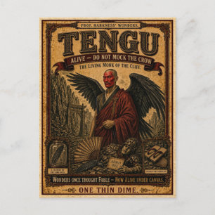 Tengu, Vintage Circus Monster Postcard