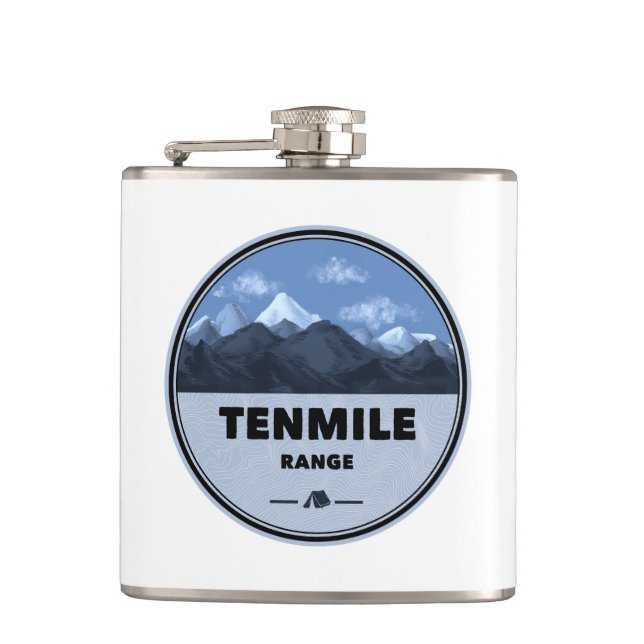 Tenmile Range Colorado Camping Flask (Front)