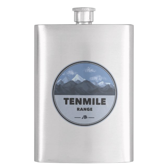 Tenmile Range Colorado Camping Flask (Front)