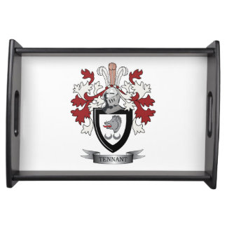 Tennant Family Crest Coat of Arms Serving Tray