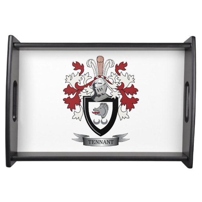 Tennant Family Crest Coat of Arms Serving Tray (Front)