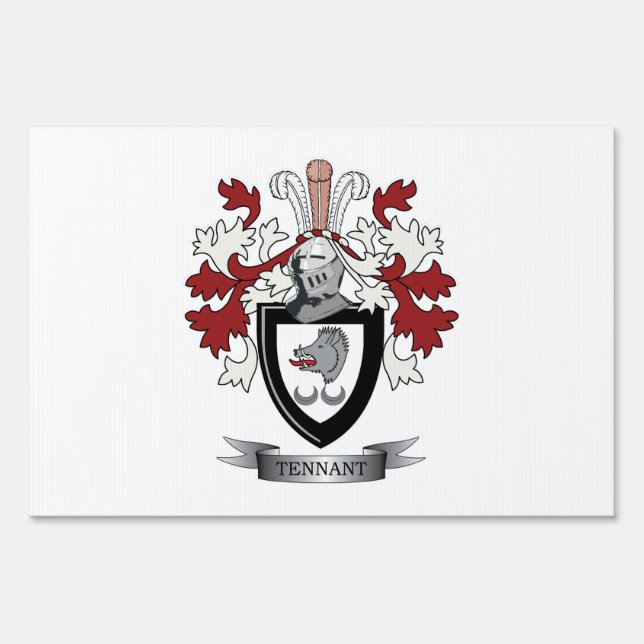 Tennant Family Crest Coat of Arms Sign (Front)