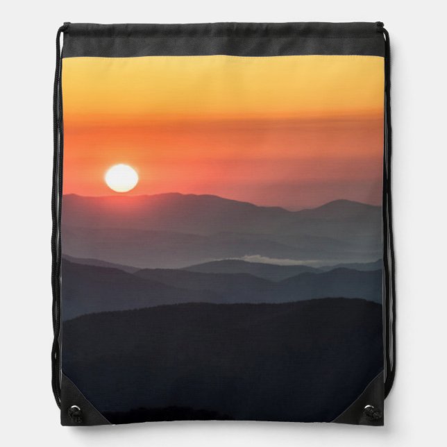 Tennant Mt, Graveyard Fields area, sunrise Drawstring Bag (Front)