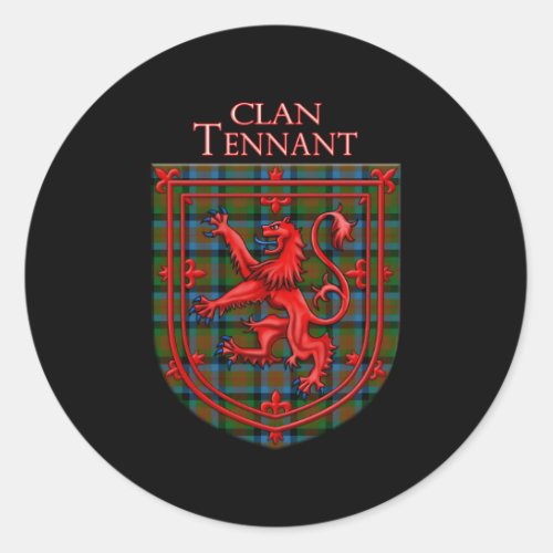 Tennant Tan Scottish Plaid Lion Rampant Classic Round Sticker