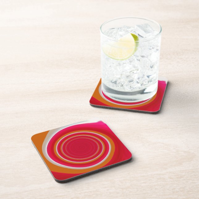 Tenné Red and White Beverage Coaster (Right Side)