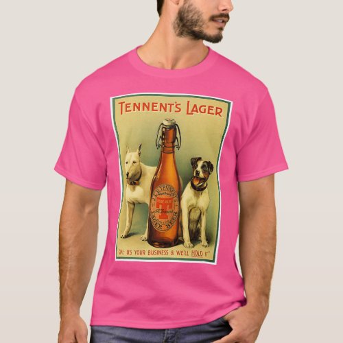Tennents Vintage Lager Beer Advertising Print T_Shirt