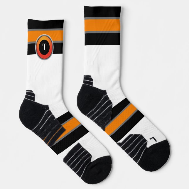 Tennesse Stripes with circle design Socks (Right)