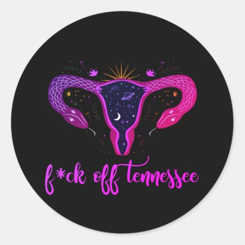 Tennessee Abortion Ban Celestial Uterus Protest  Classic Round Sticker