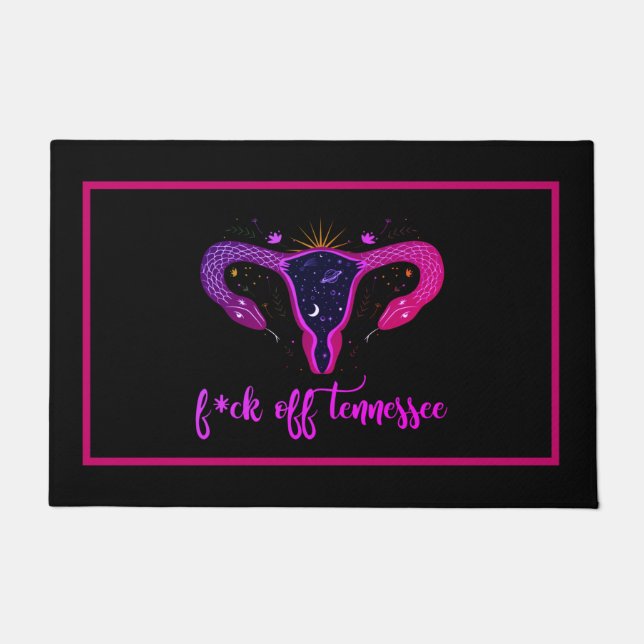 Tennessee Abortion Ban Celestial Uterus Protest   Doormat (Front)