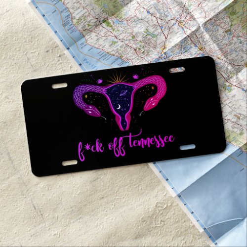 Tennessee Abortion Ban Celestial Uterus Protest  License Plate
