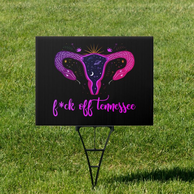 Tennessee Abortion Ban Celestial Uterus Protest  Sign (Insitu)
