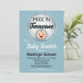Tennessee Baby Shower Funny Blue Boys Invitation (Standing Front)