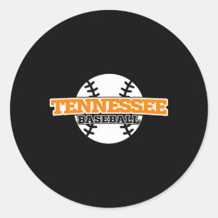 Tennessee Baseball Block Font Classic Round Sticker