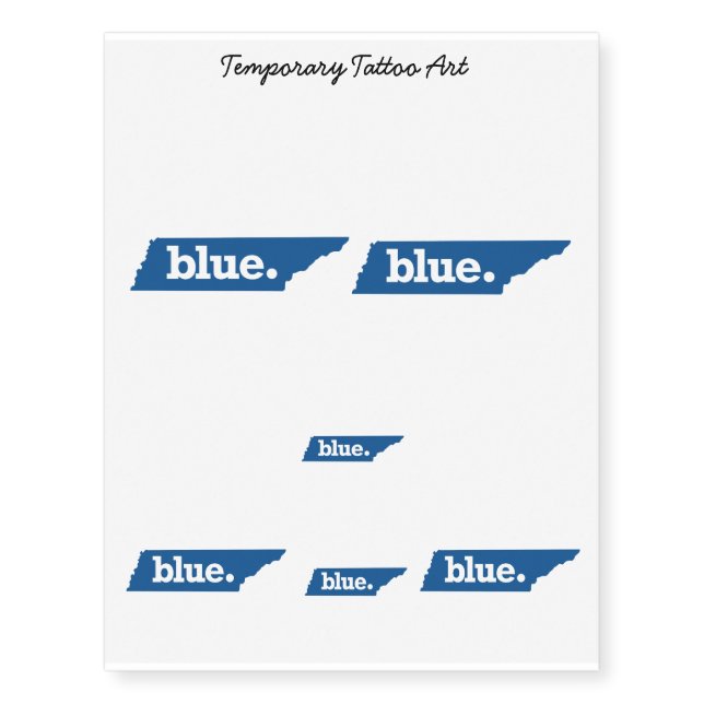 TENNESSEE BLUE STATE TEMPORARY TATTOOS (Front)