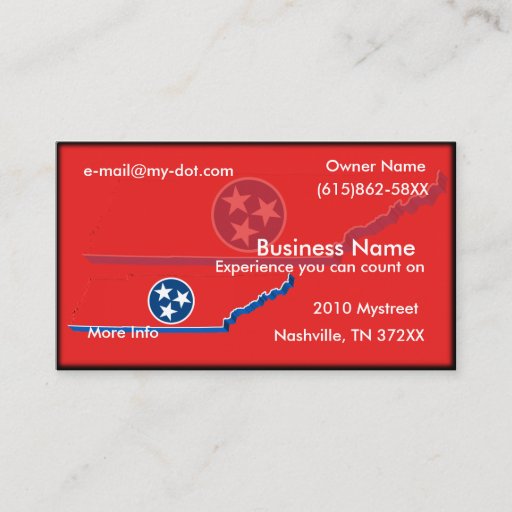 Customizable Tennessee Business Card