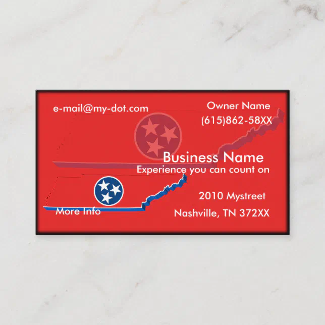 Tennessee Business Card Zazzle