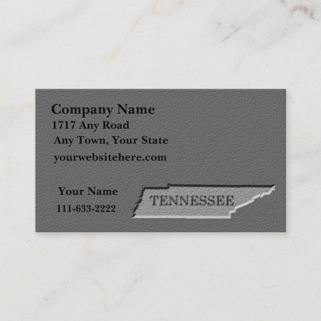 Tennessee Business card  carved stone look (Front)