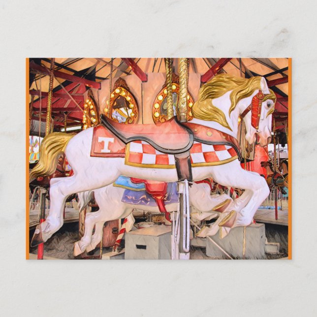 Tennessee Carousel Horse Oil Painting Postcard (Front)