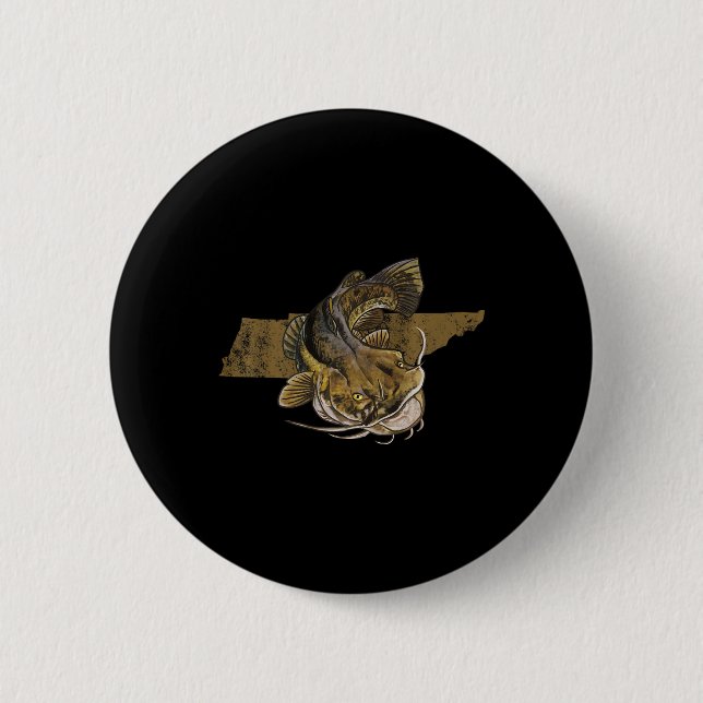 Tennessee Catfish Fishing Catfish  Button (Front)