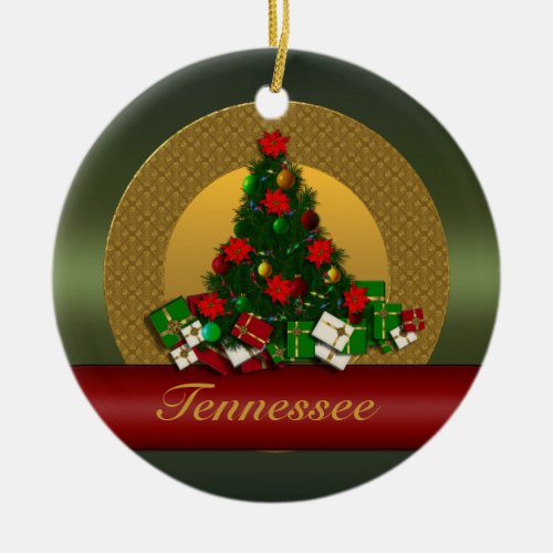 Tennessee Christmas Tree Ornament