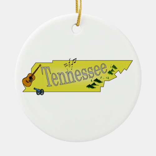 Tennessee Christmas Tree Ornament