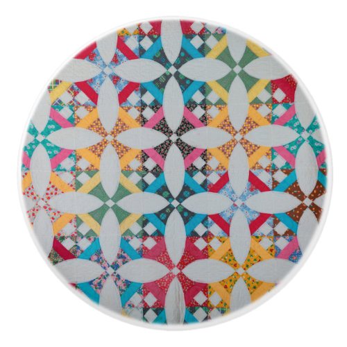 Tennessee circles quilt ceramic knob