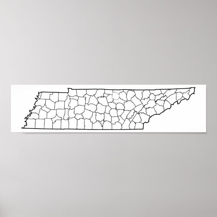 Tennessee Counties Blank Outline Map Poster Zazzle   Tennessee Counties Blank Outline Map Poster R02530f3620c1453ab9adb66648c62493 Ebdcb 8byvr 736 