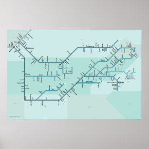 Tennessee & Cumberland Rivers 30" x 20" Poster
