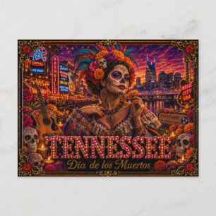 Tennessee Día de los Muertos Retro Postcard