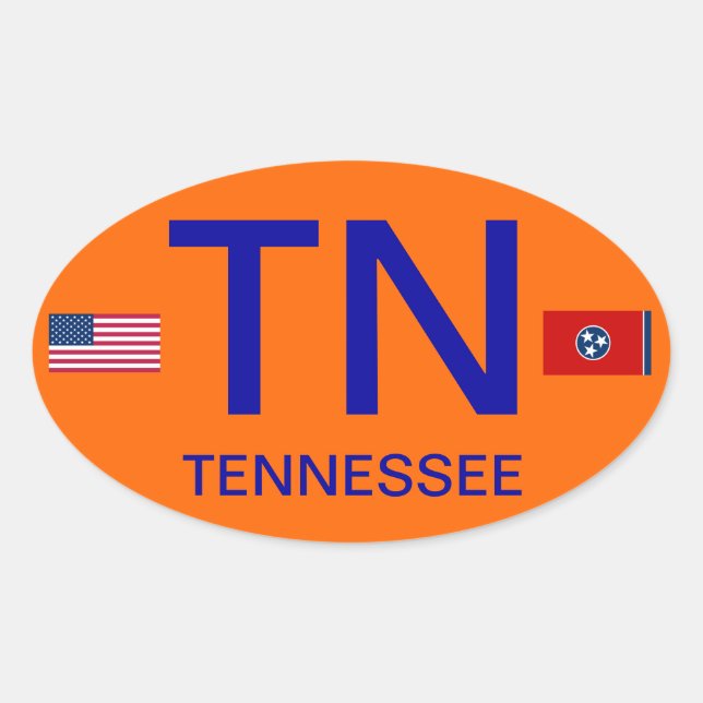 Tennessee* European Style Bumper Sticker (Front)