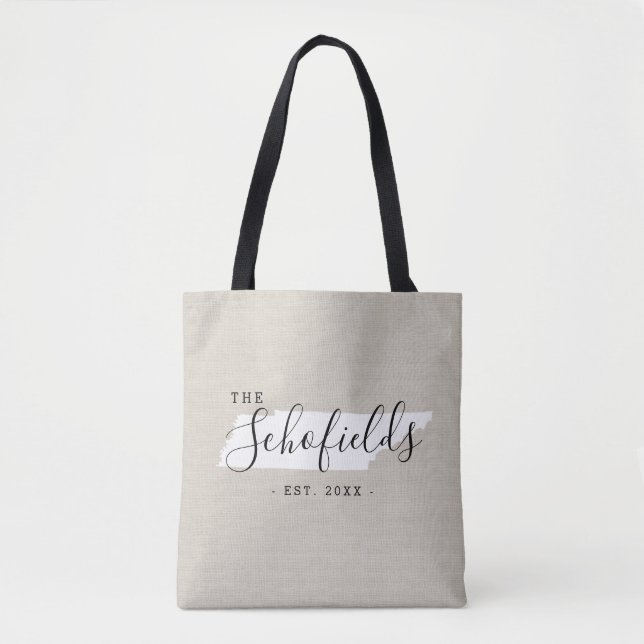 Tennessee Family Monogram State Tote Bag (Front)