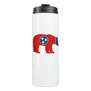 Tennessee Flag Bear Thermal Tumbler