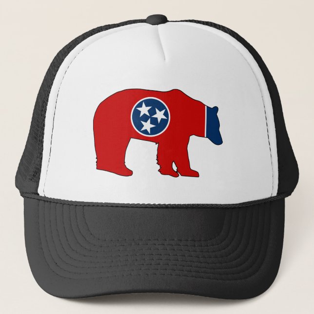 Tennessee Flag Bear Trucker Hat (Front)