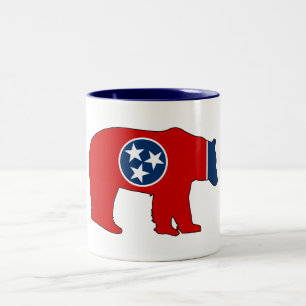 Tennessee Flag Bear Two-Tone Coffee Mug
